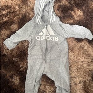 Adidas Kids Gray Hooded One Piece